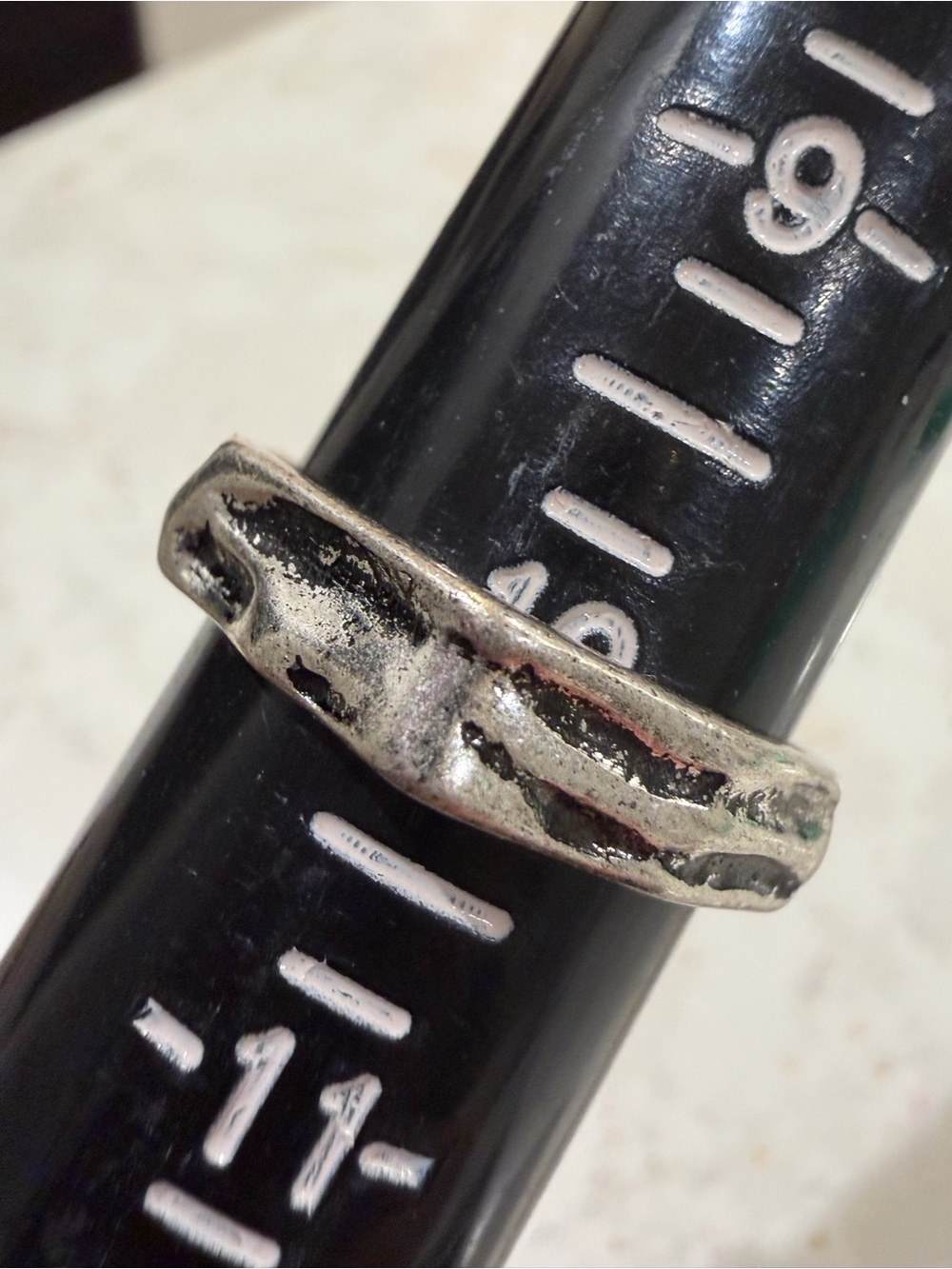 Vintage Silver Geometric Ring - Unbranded size 10